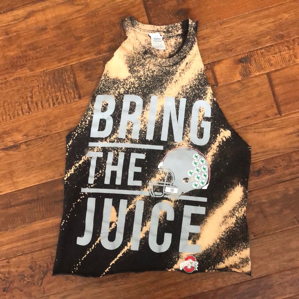 Cropped Ohio state game day bleached tee